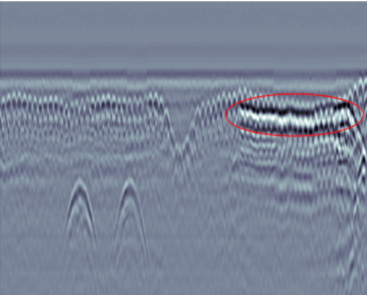 Annotated radargram with picks